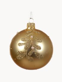 Weihnachtskugeln Pearl, 6 Stück, Glas, Goudkleurig, Ø 8 cm