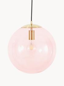 Hanglamp Bao van glas, Lamp: vermessingd metaal, Rose, goudkleurig, Ø 35 cm