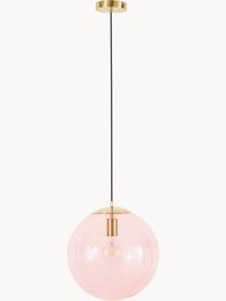 Hanglamp Bao van glas, Lamp: vermessingd metaal, Rose, goudkleurig, Ø 35 cm