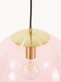 Hanglamp Bao van glas, Lamp: vermessingd metaal, Rose, goudkleurig, Ø 35 cm