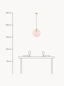 Pendelleuchte Bao aus Glas, Lampenschirm: Glas, Baldachin: Metall, galvanisiert, Rosa, Goldfarben, Ø 35 cm