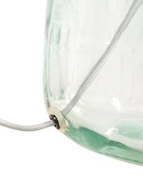 Lámpara de mesa de vidrio reciclado Murano, Pantalla: lino, Cable: cubierto en tela, Verde, transparente, gris, Ø 32 x Al 34 cm