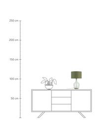 Tafellamp Murano van gerecycled glas, Lampenkap: linnen, Lampvoet: gerecycled glas, Groen, transparant, grijs, Ø 32 x H 34 cm