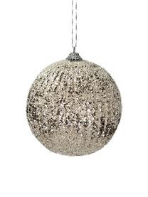 Kerstballen Dazzle, 2 stuks, Kunststof, glanzend, Champagnekleurig, Ø 10 cm