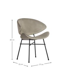 Silla tapizada en terciopelo Cheri, tapizado hidrófugo, Tapizado: 100% poliéster (tercipelo, Asiento: tablero de madera contrac, Estructura: acero con pintura en polv, Terciopelo beige, latón, An 57 x F 55 cm