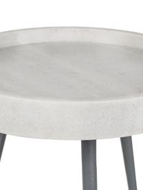 Ronde marmeren bijzettafel Karrara, Tafelblad: marmer, Poten: gepoedercoat metaal, Wit, grijs, Ø 33 x H 45 cm