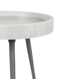 Okrągły stolik pomocniczy z marmuru Karrara, Blat: marmur, Nogi: metal malowany proszkowo, Biały, szary, Ø 33 x W 45 cm