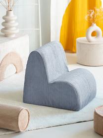 Fauteuil pour enfant en velours côtelé Cloud, Velours côtelé gris-bleu, larg. 50 x haut. 50 cm