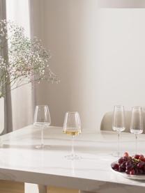 Mondgeblazen witte wijnglazen Ellery, 4 stuks, Glas, Transparant met gouden rand, Ø 9 x H 21 cm, 400 ml