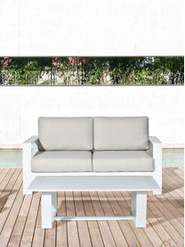 Garten-Lounge-Set Atlantic, 4-tlg., Gestell: Aluminium, pulverbeschich, Bezug: Polyester, Weiß, Hellgrau, Sondergrößen