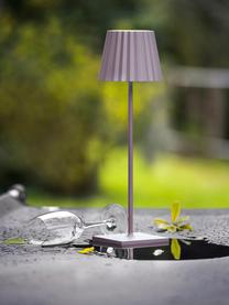 Mobile dimmbare Außentischlampe Trellia, Lampenschirm: Aluminium, beschichtet, Lampenfuß: Aluminium, beschichtet, Rosa, Ø 12 x H 38 cm