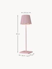 Lampada da tavolo da esterno portatile con luce regolabile Trellia, Alluminio laccato, Rosa, Ø 15 x Alt. 38 cm