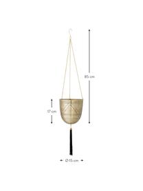 Hangende plantenpot Hans, Gecoat metaal, Messingkleurig, Ø 15 x H 17 cm