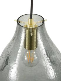 Kleine hanglamp Kedu van glas, Lampenkap: glas, Fitting: gegalvaniseerd metaal, Baldakijn: gegalvaniseerd metaal, Grijs, Ø 23 x H 29 cm