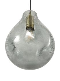 Kleine Pendelleuchte Kedu aus Glas, Lampenschirm: Glas, Baldachin: Metall, galvanisiert, Grau, Ø 23 x H 29 cm