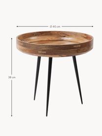 Stolik pomocniczy z drewna mangowego Bowl Table, Blat: drewno mangowe lakierowan, Nogi: stal malowana proszkowo, Drewno mangowe lakierowane, Ø 40 x 38 cm