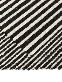 Baumwollteppich Beely mit grafischem Muster in Schwarz/Weiß, 100% Baumwolle, Schwarz, Gebrochenes Weiß, B 60 x L 90 cm (Größe XXS)