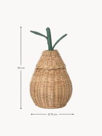 Ręcznie wykonany kosz do przechowywania z rattanu Pear, Rattan, Beżowy, zielony, Ø 19 x W 30 cm