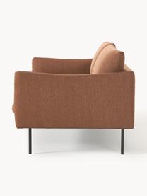 Sofa Moby (3-Sitzer), Bezug: Polyester Der hochwertige, Gestell: Massives Kiefernholz, Füße: Metall, pulverbeschichtet, Webstoff Nougat, B 220 x T 95 cm