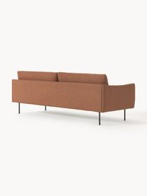 Sofa Moby (3-Sitzer), Bezug: Polyester Der hochwertige, Gestell: Massives Kiefernholz, Webstoff Nougat, B 220 x T 95 cm