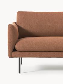 Sofa Moby (3-Sitzer), Bezug: Polyester Der hochwertige, Gestell: Massives Kiefernholz, Füße: Metall, pulverbeschichtet, Webstoff Nougat, B 220 x T 95 cm