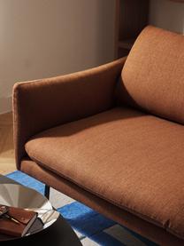 Sofa Moby (3-Sitzer), Bezug: Polyester Der hochwertige, Gestell: Massives Kiefernholz, Füße: Metall, pulverbeschichtet, Webstoff Nougat, B 220 x T 95 cm