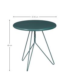 Ronde balkon bijzettafel Tula van metaal, Gepoedercoat metaal, Groen, Ø 40 x H 40 cm