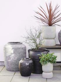 Cache-pot artisanal Cema, 80 % ciment, 20 % plastique, Gris clair, Ø 45 x haut. 56 cm