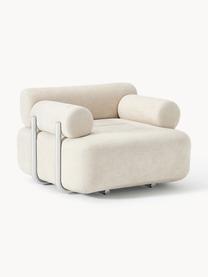 Loungesessel Stella, Bezug: 85 % Polyester, 15 % Baum, Gestell: Massives Fichtenholz, PEF, Webstoff Off White, B 111 x T 100 cm