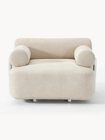 Loungesessel Stella, Bezug: 85 % Polyester, 15 % Baum, Gestell: Massives Fichtenholz, PEF, Webstoff Off White, B 111 x T 100 cm