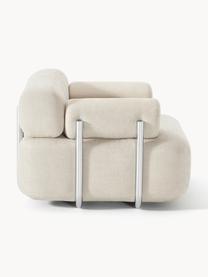 Fauteuil lounge Stella, Tissu blanc cassé, larg. 111 x prof. 100 cm