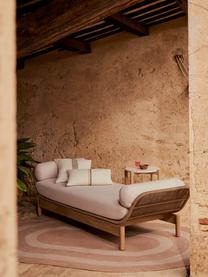 Canapé de jardin 3 places Catalina, Tissu blanc crème, bois d'acacia, larg. 208 x prof. 70 cm