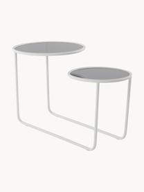 Odkládací stolek se dvěma deskami Kallo, Bílá, šedá, transparentní, Š 81 cm, V 50 cm