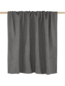 Plaid gris flanelle de coton Sylt, Gris, larg. 140 x long. 200 cm