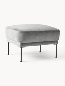 Sofa-Hocker Fluente aus Samt, Bezug: Samt (Hochwertiger Polyes, Gestell: Massives Kiefernholz, Füße: Metall, pulverbeschichtet, Samt Grau, B 62 x T 50 cm