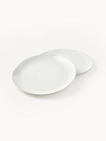 Assiettes plates avec émail réactif Gemma, 2 pièces, Grès cérame, Blanc, Ø 28 x haut. 3 cm