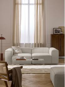 Divano componibile 3 posti in misto lino Lennon, Rivestimento: 50% viscosa, 25% lino, 15, Struttura: legno di abete rosso, com, Misto lino grigio, Larg. 238 x Prof. 119 cm