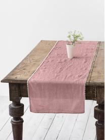 Chemin de table pur lin Pom Pom, Vieux rose