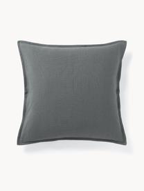 Baumwoll-Kissenhülle Vicky, 100 % Baumwolle, Dunkelgrau, B 50 x L 50 cm