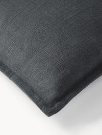 Housse de coussin 50x50 en coton Vicky, 100 % coton bio, Gris foncé, larg. 50 x long. 50 cm