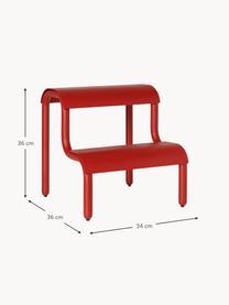 Sgabello per bambini in metallo Up Step, Metallo verniciato a polvere, Rosso, Larg. 34 x Alt. 36 cm