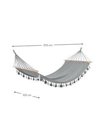 Hamak z frędzlami Beach, 65% bawełna, 35% poliester, Szary, S 100 x D 200 cm