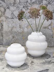Skleněná váza Bubble, V 28 cm, Sklo, Bílá, Ø 25 cm, V 28 cm