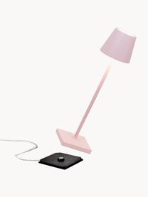 Lampe à poser LED mobile Poldina, intensité lumineuse variable, Rose pâle, mat, Ø 11 x haut. 38 cm