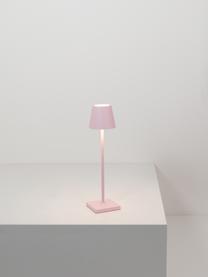 Lampada da tavolo portatile a LED con luce regolabile Poldina, Lampada: alluminio rivestito, Rosa chiaro opaco, Ø 11 x Alt. 38 cm