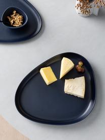Ručne vyrobený servírovací tanier z kameniny Monaco, Kamenina, Tmavomodrá, D 35 x Š 30 cm