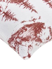 Flanell-Bettwäsche Nordic mit winterlichem Motiv in Rot/Weiß, Webart: Flanell Flanell ist ein k, Rot, Weiß, 135 x 200 cm + 1 Kissen 80 x 80 cm