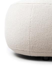 Nierenförmiger Hocker Alba aus Teddyfell, Bezug: Teddy (100 % Polyester) D, Gestell: Massives Fichtenholz, FSC, Füße: Kunststoff, Teddy Off White, B 130 x T 62 cm