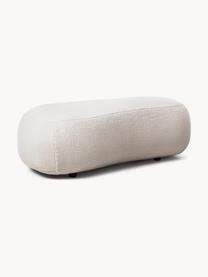 Nierenförmiger Hocker Alba aus Teddyfell, Bezug: Teddy (100 % Polyester) D, Gestell: Massives Fichtenholz, FSC, Füße: Kunststoff, Teddy Off White, B 130 x T 62 cm