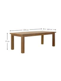 Massief houten eettafel Bois, Onbehandeld massief teakhout, Teakhout, B 180 x D 90 cm